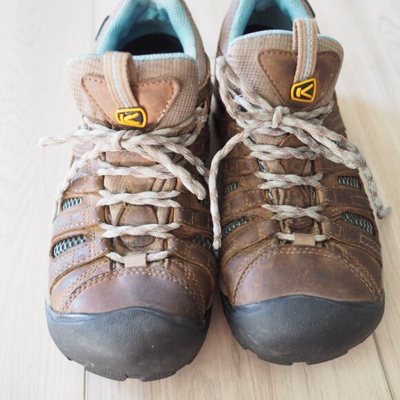 KEEN Voyageur Women's Tan and Blue Hiking Shoes - Picture 5 of 16